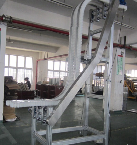 Elevating bottle conveyors elevators aluminium modular flexible